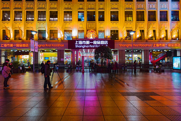 上海南京路步行街夜景