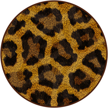豹纹圆形地毯