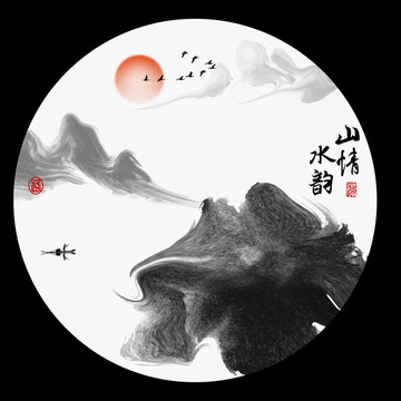 新中式禪意山水風(fēng)水畫