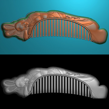 古代美女梳子