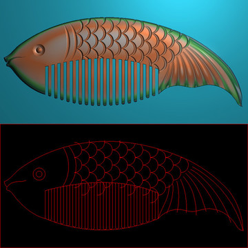 年年有余魚形梳子
