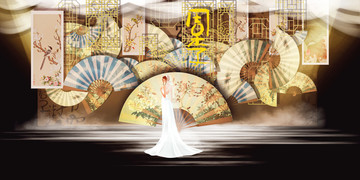 新中式婚禮舞臺效果圖