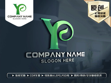 Y字母绿色LOGO设计