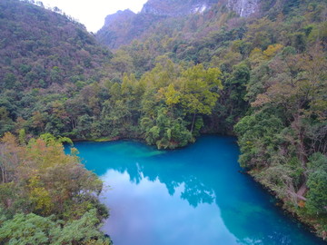 航拍荔波小七孔景区