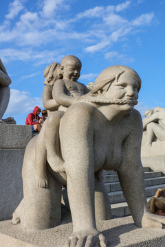 维尔兰雕塑公园花岗岩人物雕像