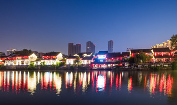 杭州拱宸桥古镇夜景