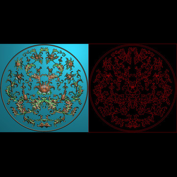 精雕圓花