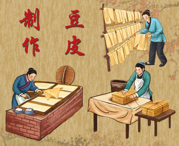 豆皮制作插畫