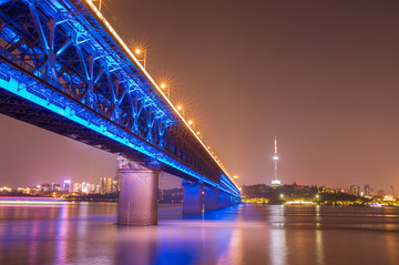 武汉长江大桥夜景