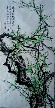 國(guó)畫(huà)綠梅