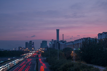 城市夕阳晚霞