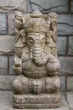 印度大象神雕像
