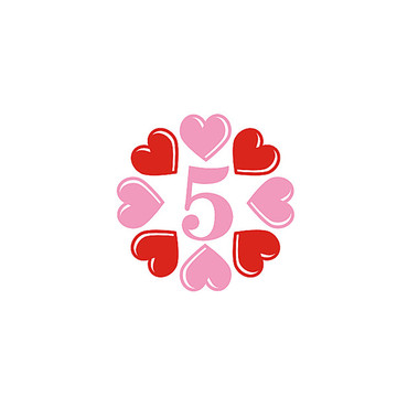 數(shù)字5愛心