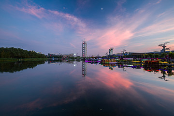 北京奥林匹克公园夜景