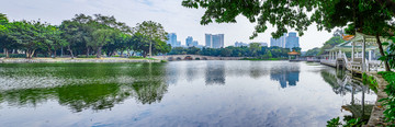 荔湾湖公园湖景全景