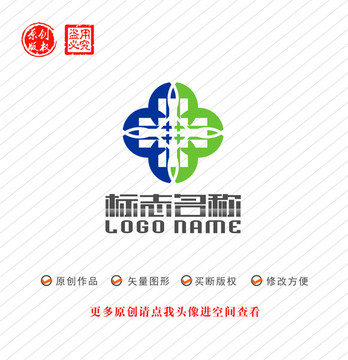 X字母标志科技logo