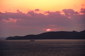 象山石浦渔港东海夕阳渔船