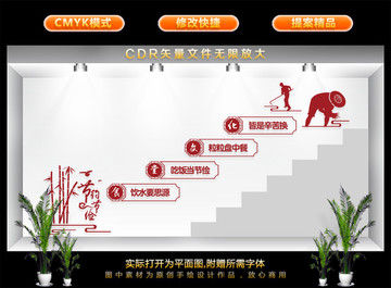 食堂樓梯文化墻