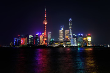上海陸家嘴建筑群夜景