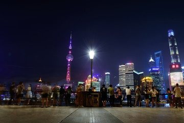 上海陸家嘴建筑群夜景