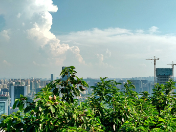 照母山远望重庆城市风光