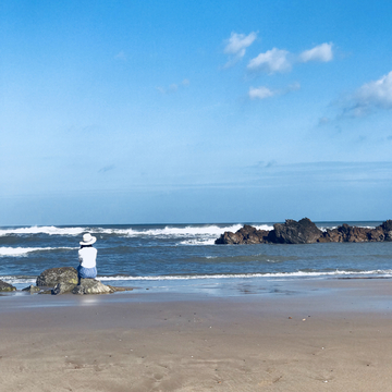 海边背影 青岛 大海