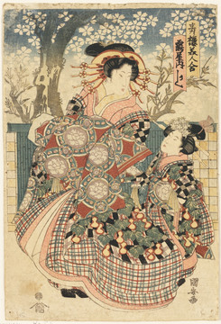 鳥居清長(zhǎng)櫻花美人圖