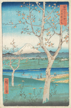 歌川廣重富士三十六景之賞春