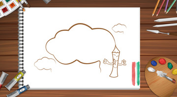 铅笔画云朵线框