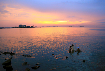 大海夕阳余晖