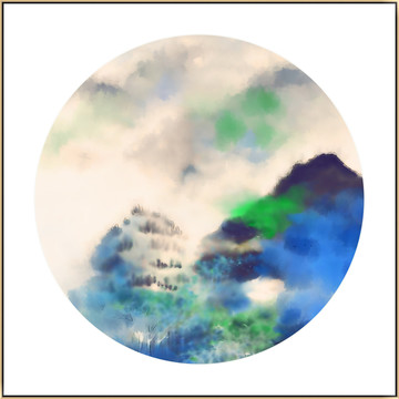 新中式水墨山水畫