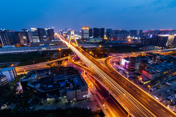 成都天府立交夜景