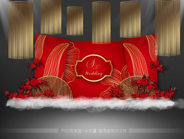 紅色婚禮迎賓區(qū)