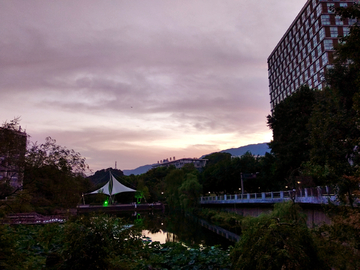 校园建筑风景 西南大学黄昏风景