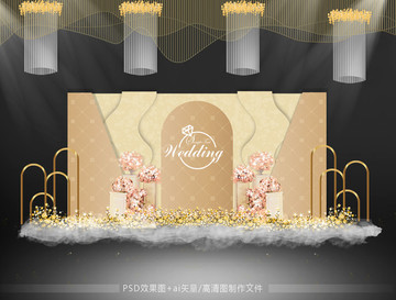 香檳色婚禮迎賓區(qū)