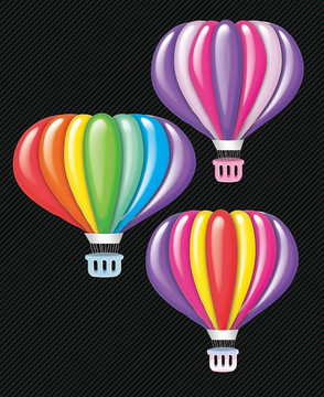 七彩热气球素材图片