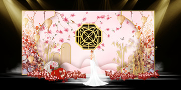 粉白色新中式婚禮設(shè)計(jì)