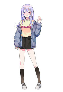 手繪漫畫美女素材PSD
