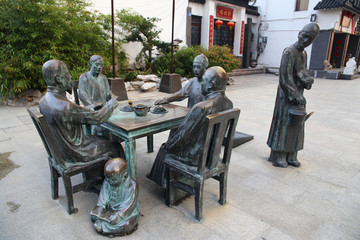 无锡名人茶聚雕塑