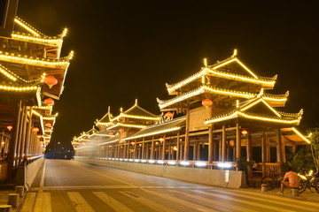 柳州风雨桥夜色