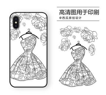 手機(jī)殼高清印刷平面圖