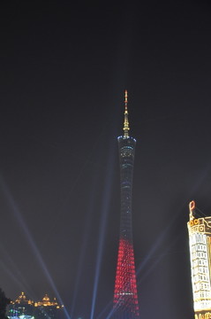 广州塔灯光夜景美丽