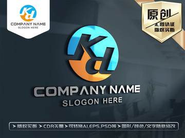 KD字母标志LOGO设计