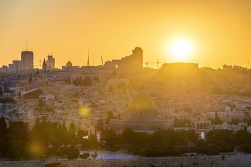 以色列耶路撒冷圣殿山日落