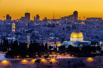 以色列耶路撒冷圣殿山日落