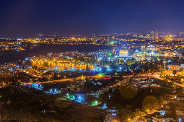 以色列耶路撒冷圣殿山夜景