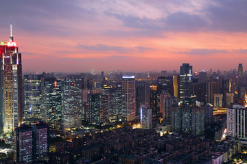 广州珠江新城城市风光夜景