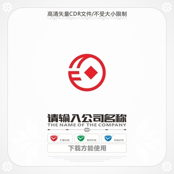 创意铜钱字母FYlogo