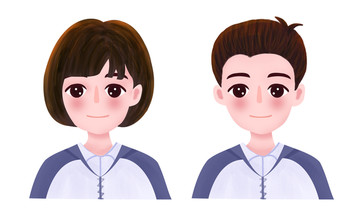 情侶頭像男女圖標(biāo)插畫8