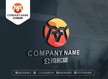 M字母標志牛標志牛頭標志